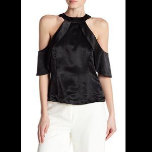 NWT NANETTE Lepore Satin Cold Shoulder Blouse